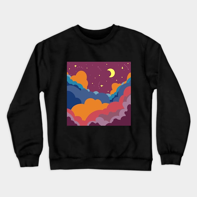 colorful starrynight Crewneck Sweatshirt by grafitytees